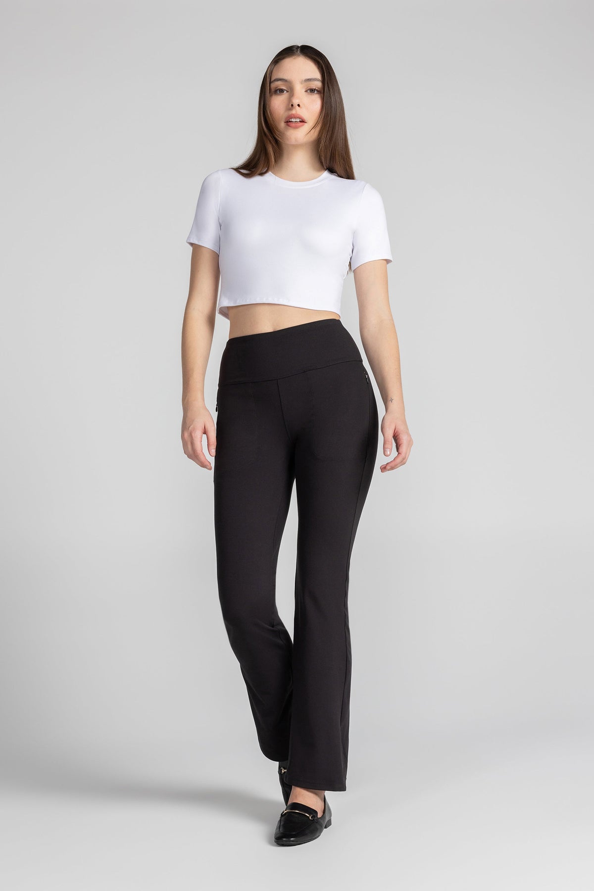 Pantalon évasé taille ultra haute Luna