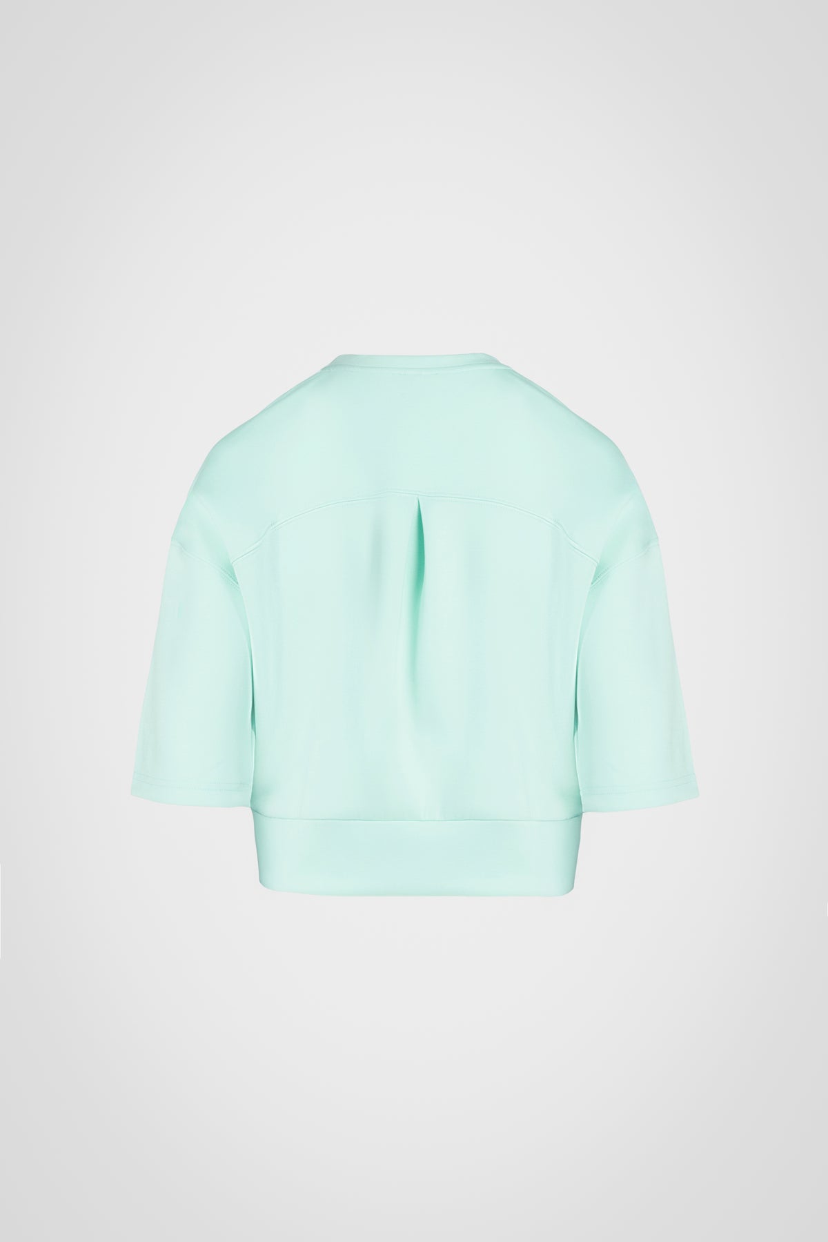 Haut à manches courtes et col rond en tricot extensible