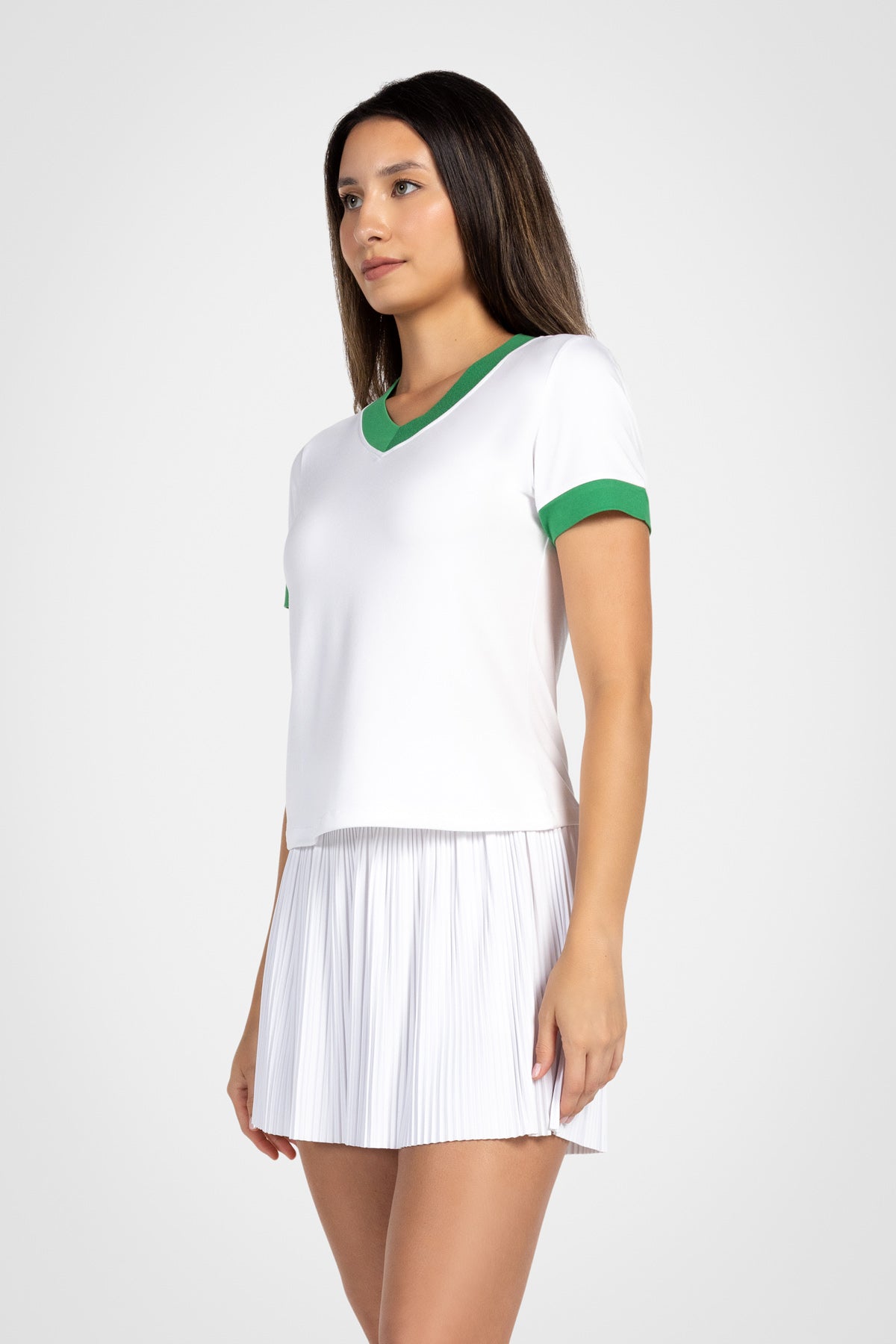 T-shirt à col en V color block