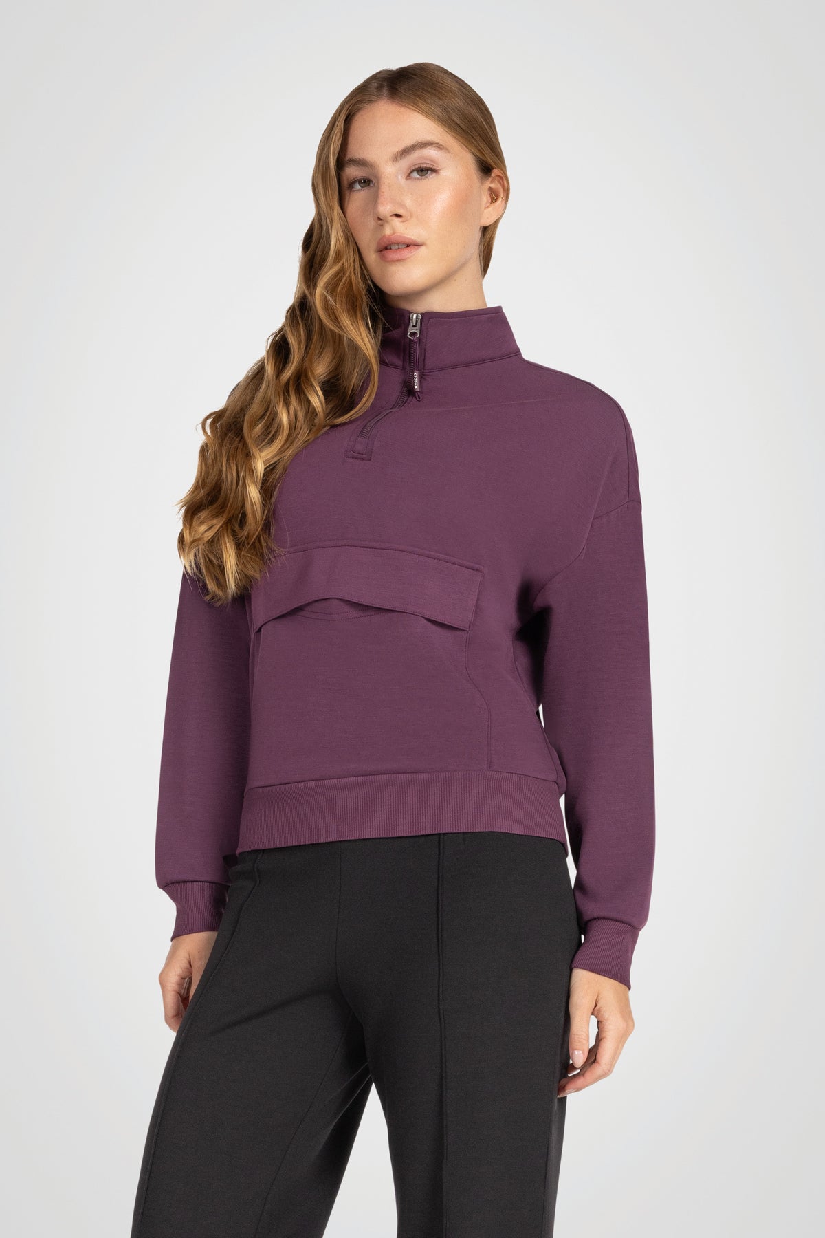 Sanded Modal Mock Neck Pullover