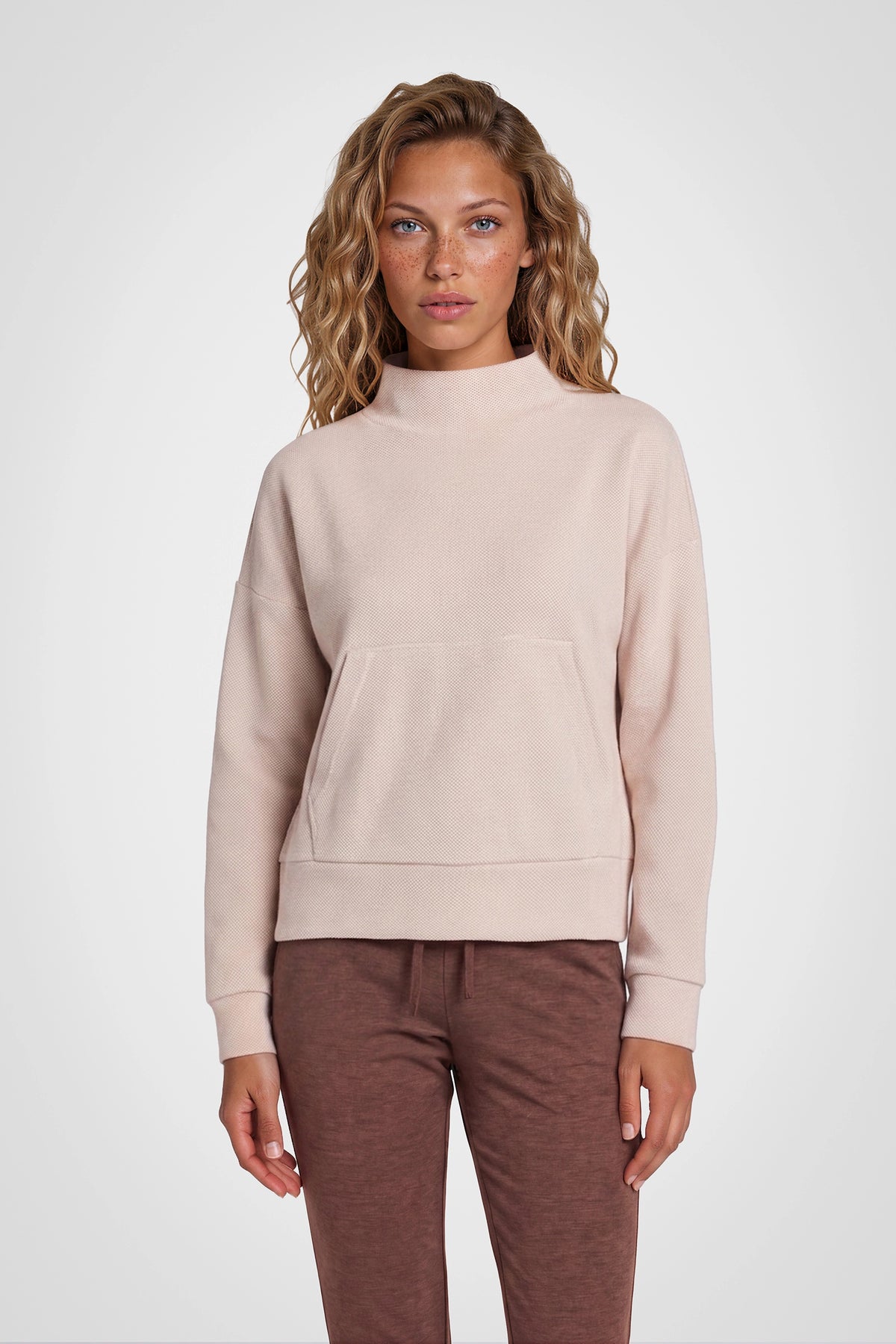 Cloud Hex Mock Neck Pullover