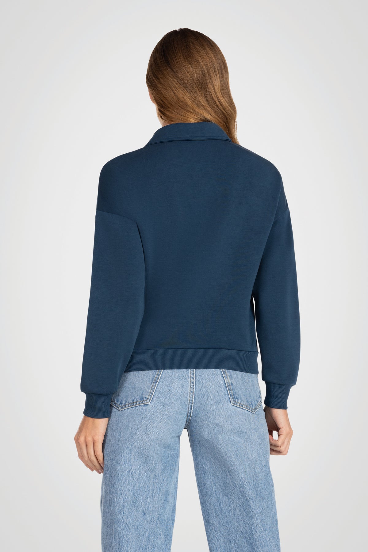 Riviera Cropped Zip Collar Top