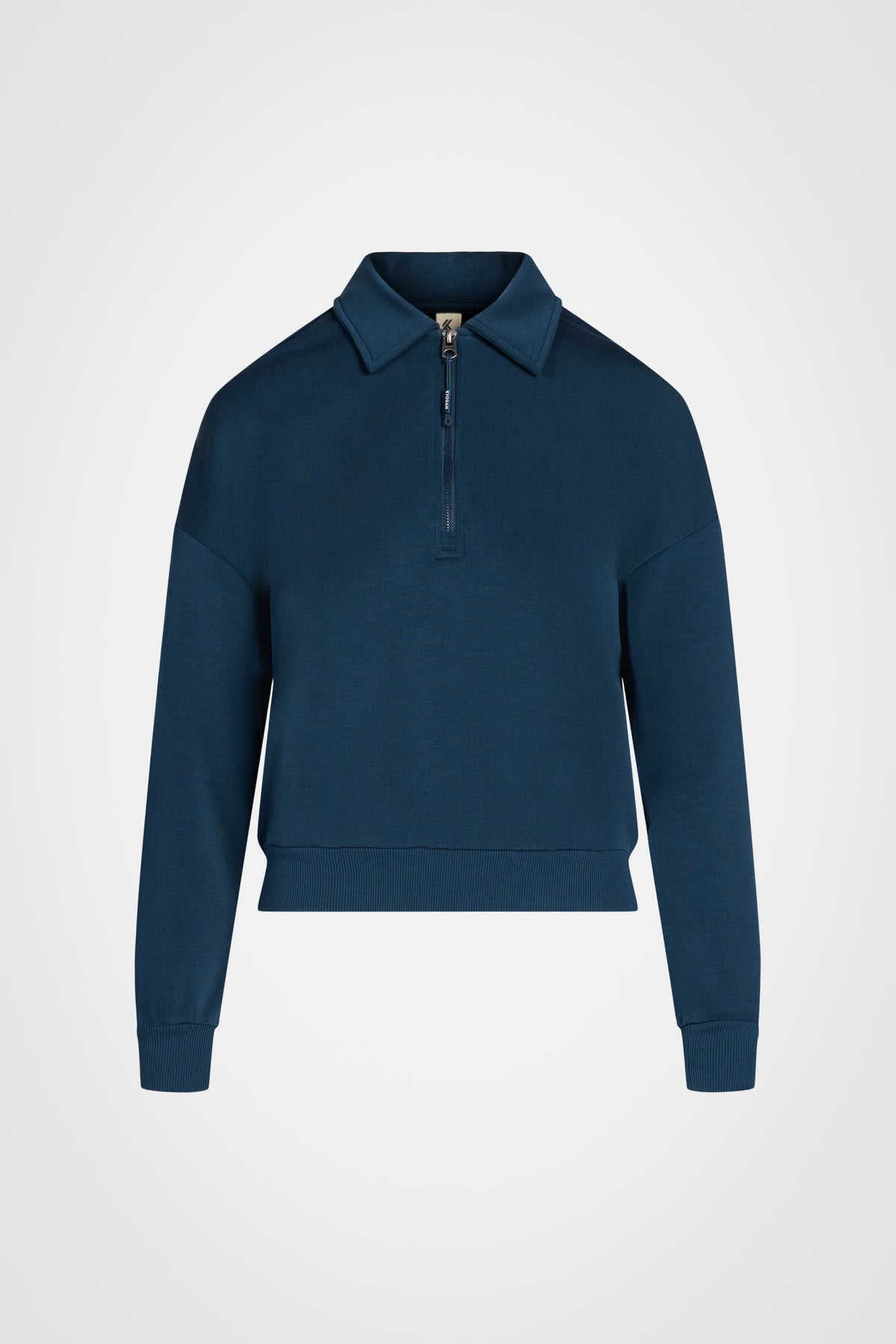 Riviera Cropped Zip Collar Top