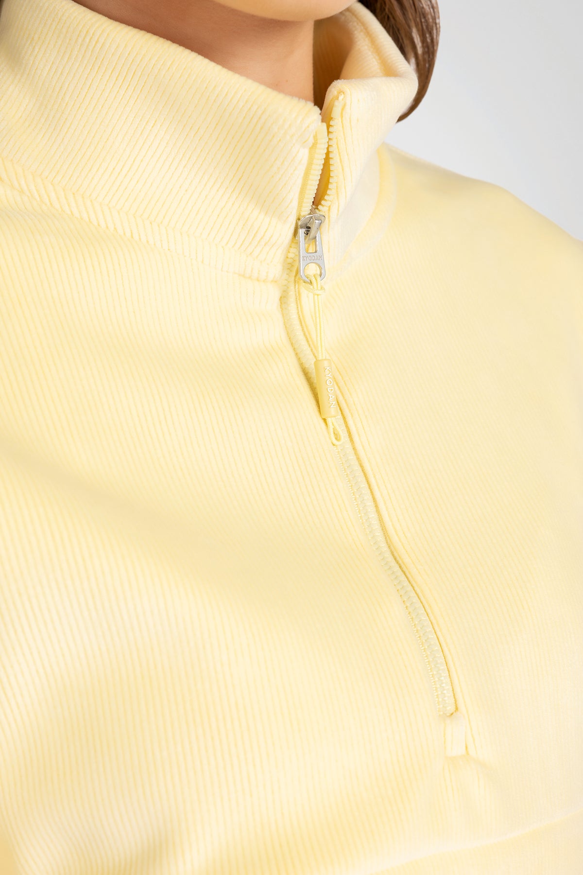 Rib Velour Quarter Zip Pullover