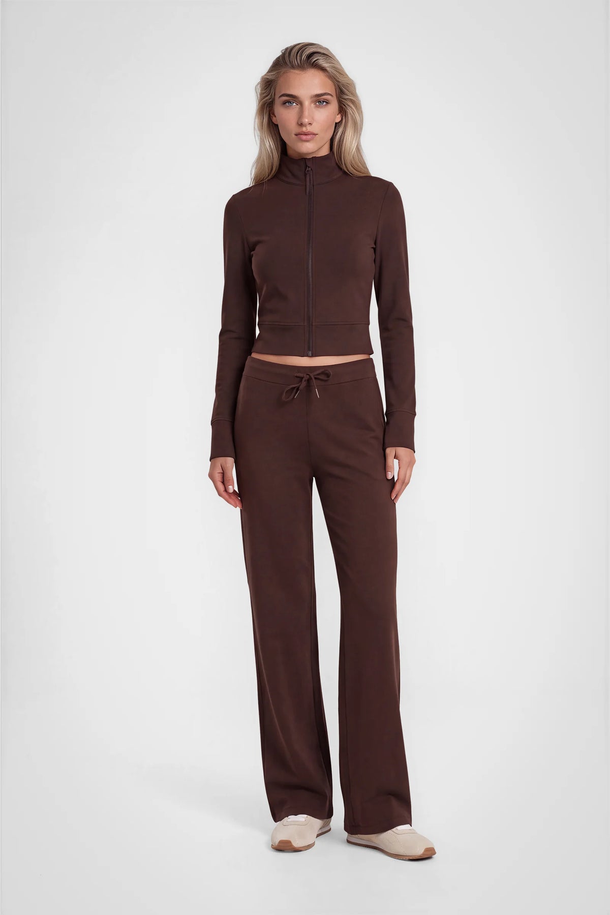 Aerelle Moss Jersey Wide-Leg Pants