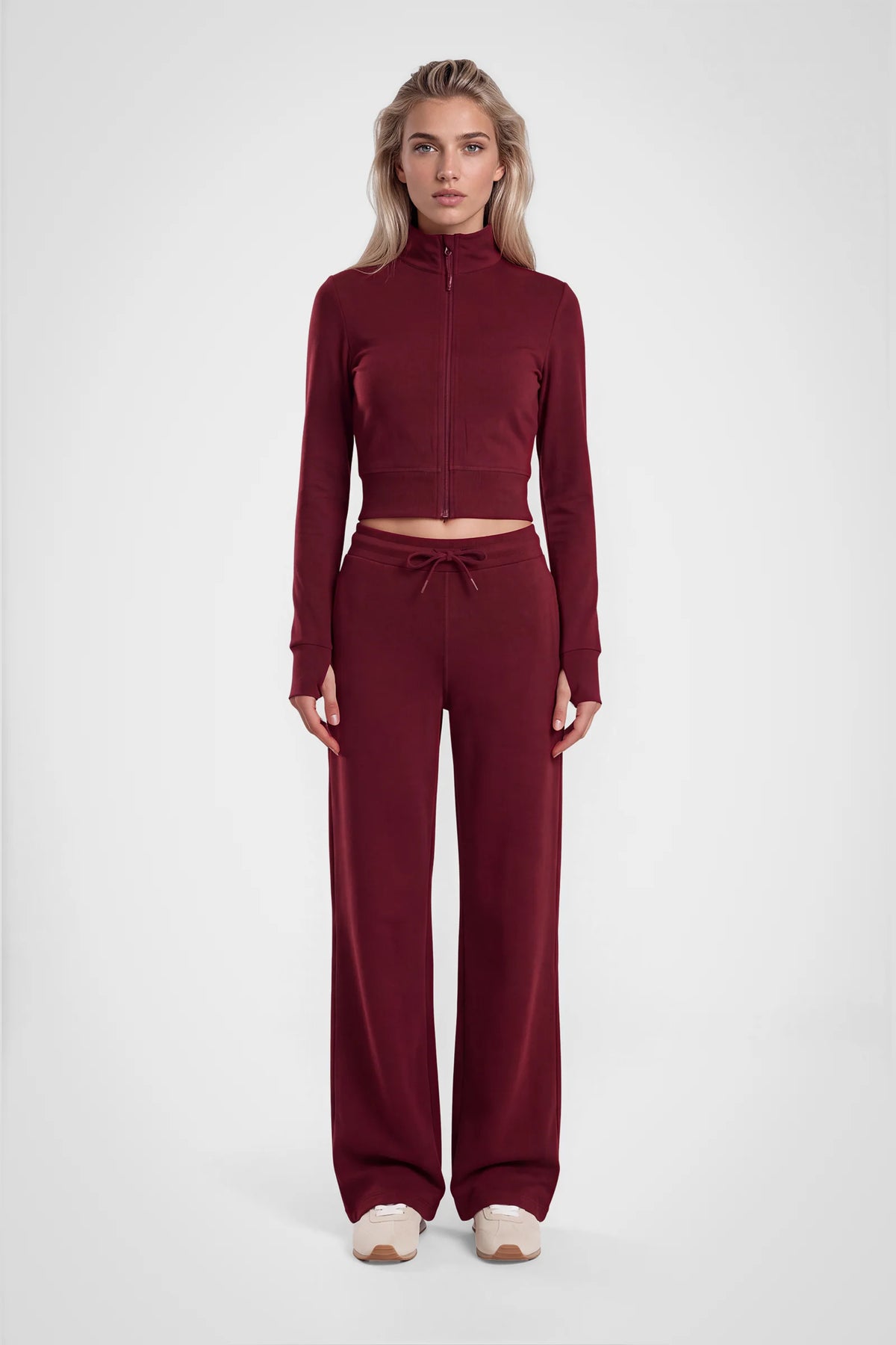Aerelle Moss Jersey Wide-Leg Pants