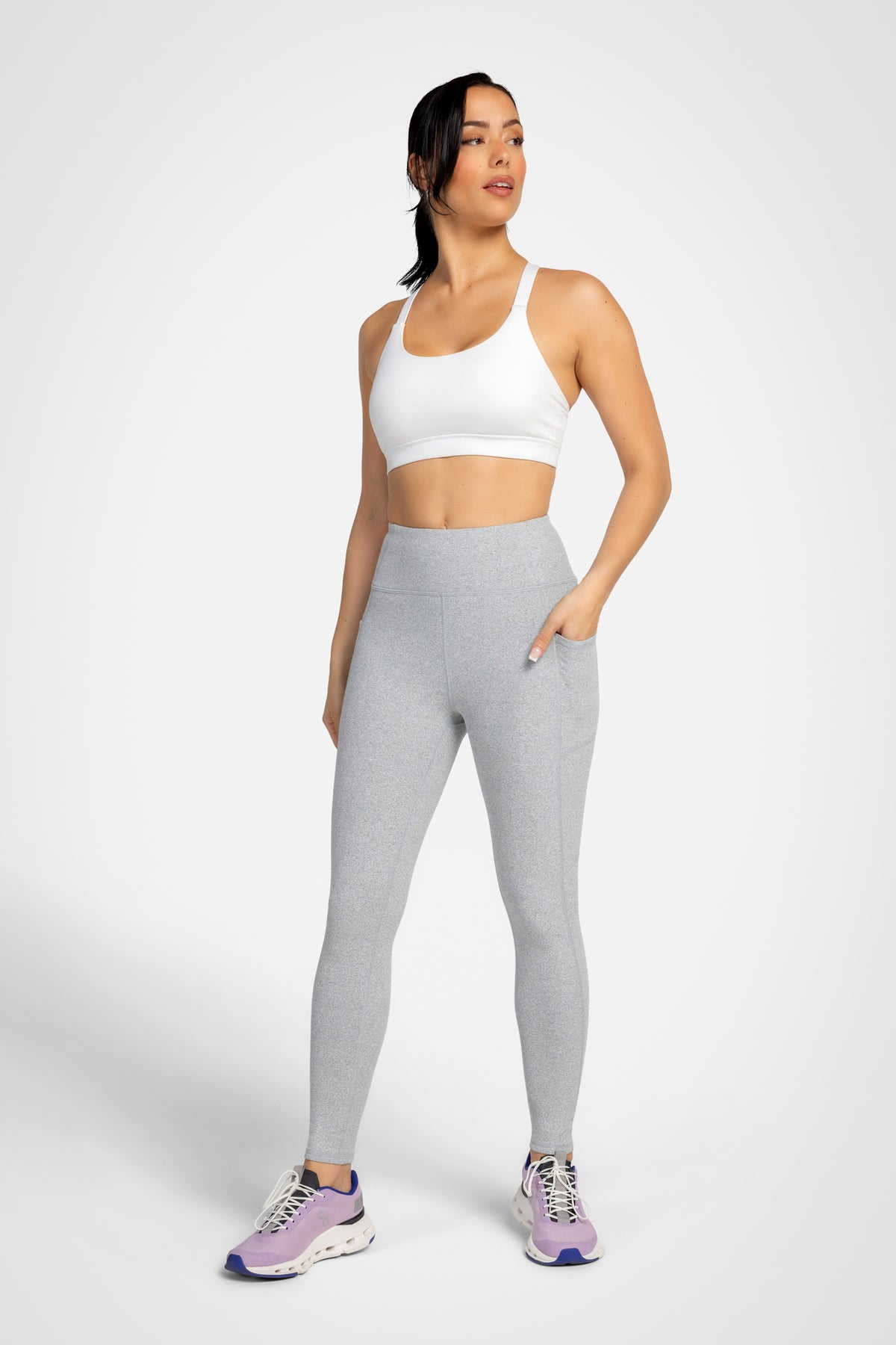 Collant de course taille haute à double poche – 26 po