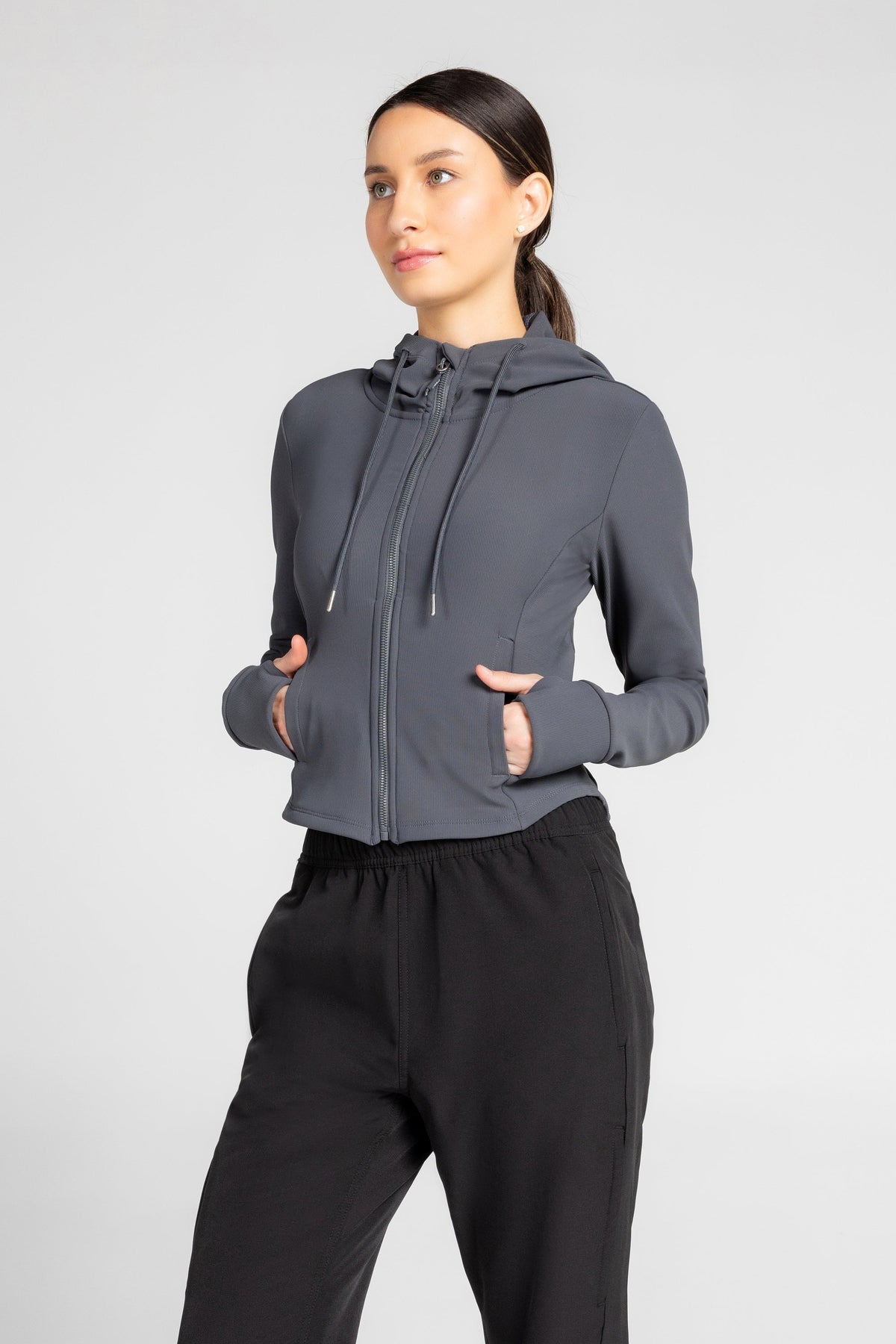 Maddy Ottoman Zip-Up Hooded Jacket