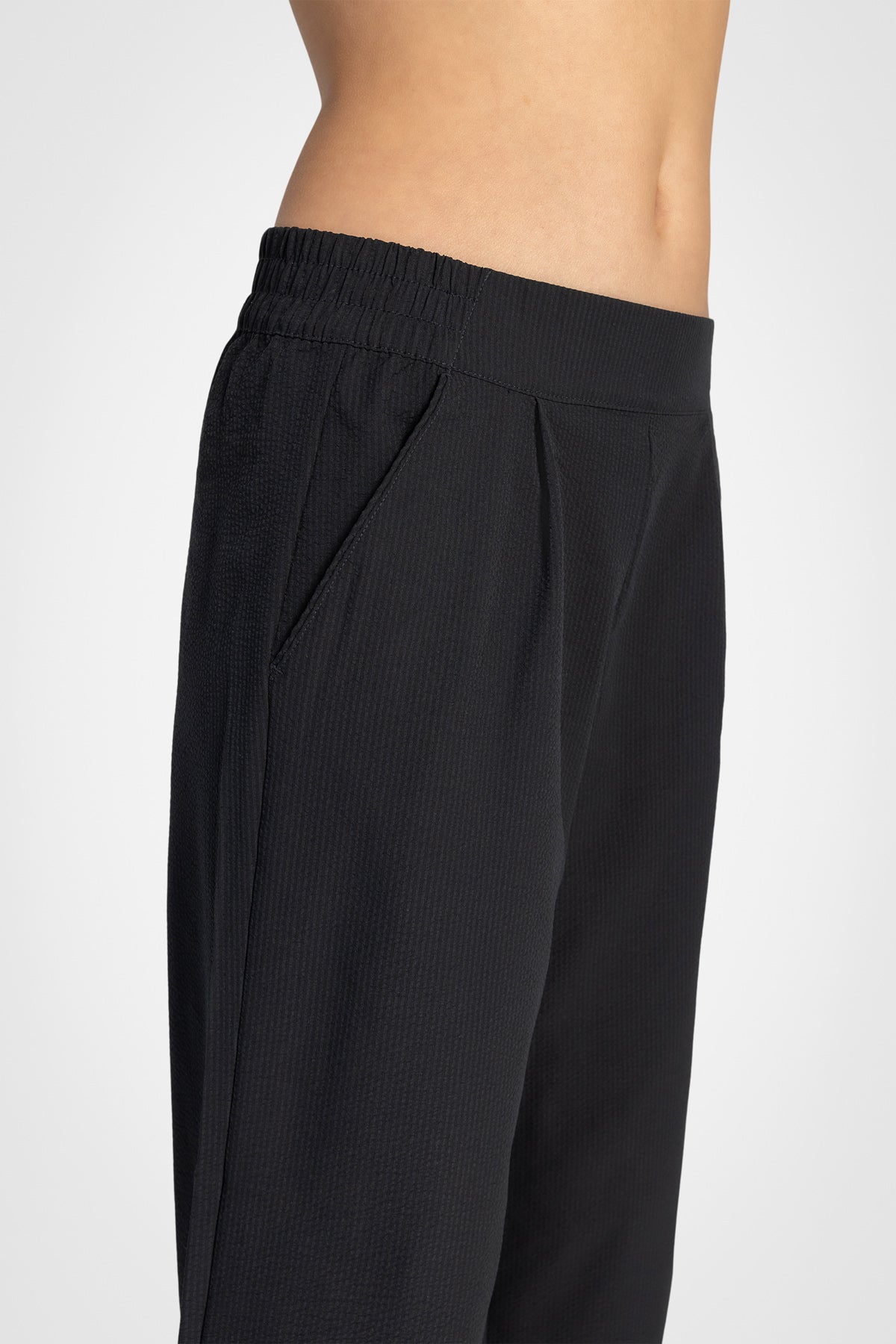 Pantalon court large en seersucker
