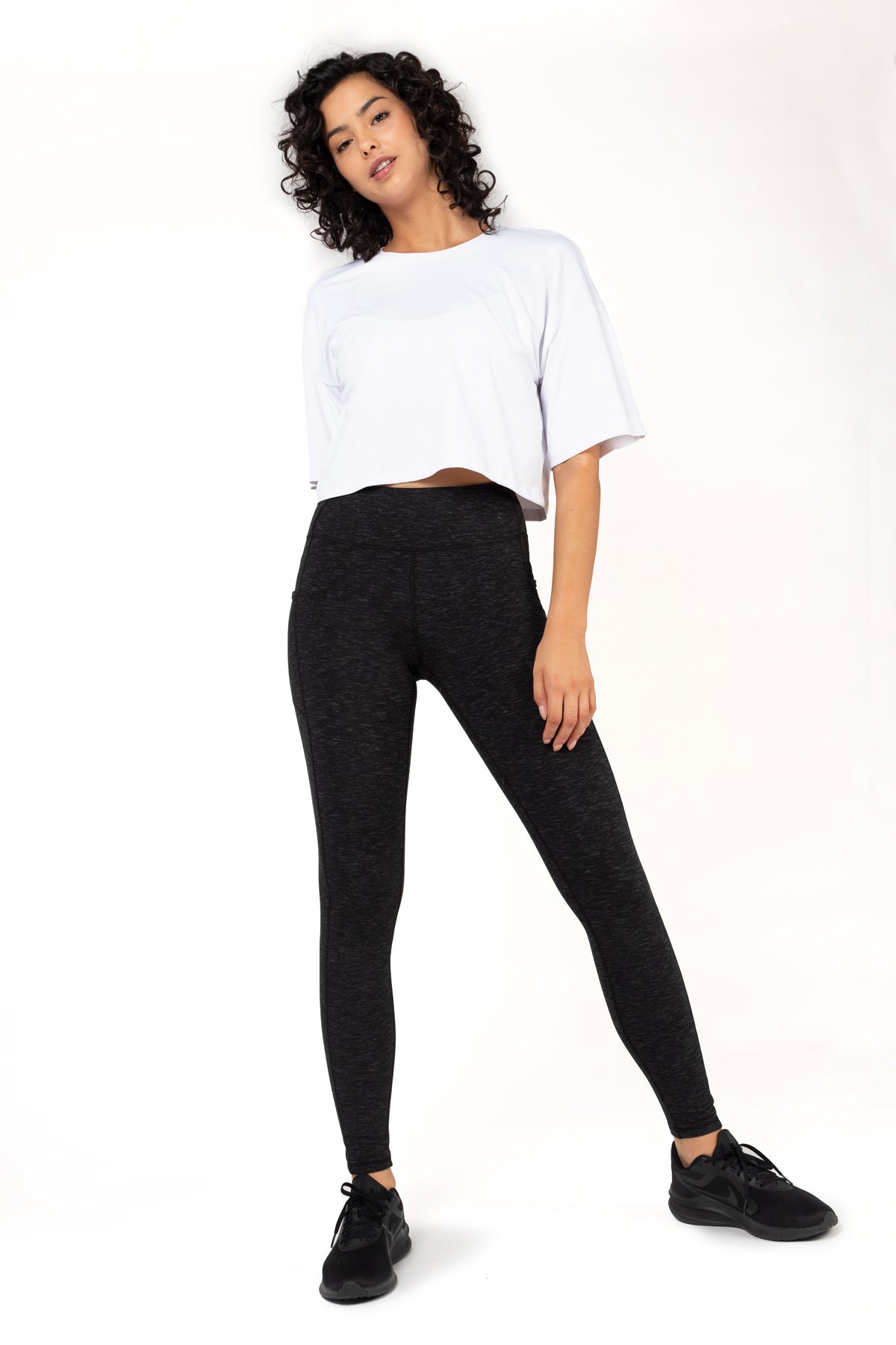 Legging double brossé taille haute Space Dye