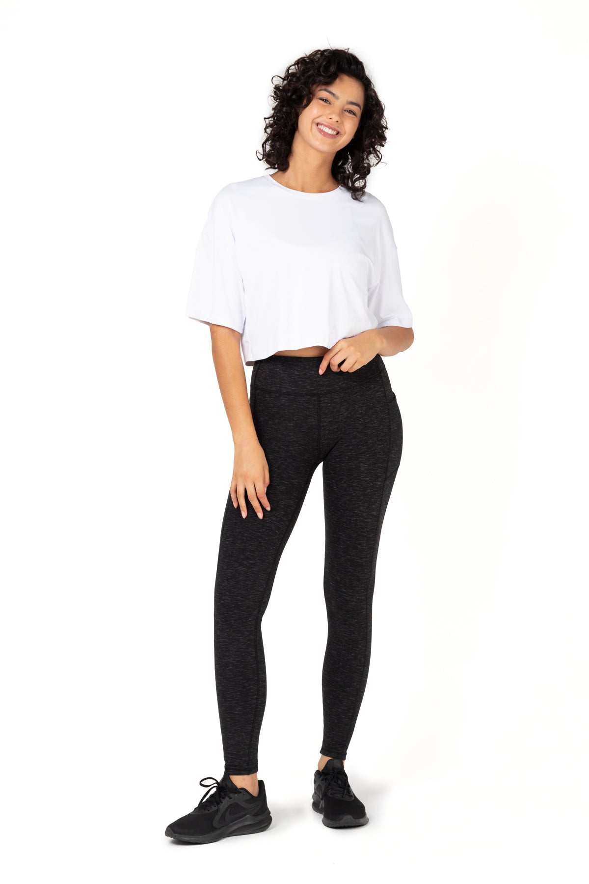 Legging double brossé taille haute Space Dye