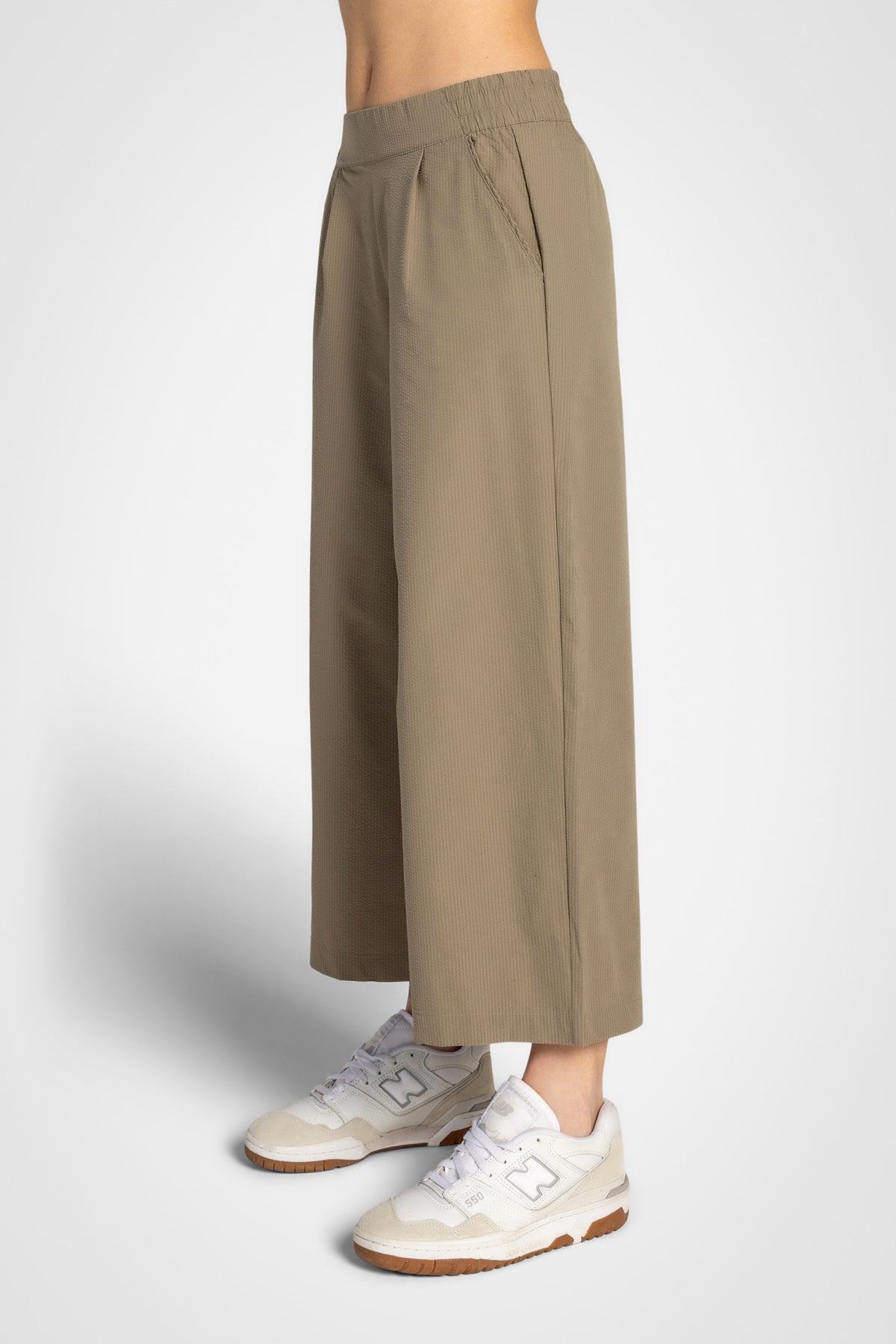 Pantalon court large en seersucker