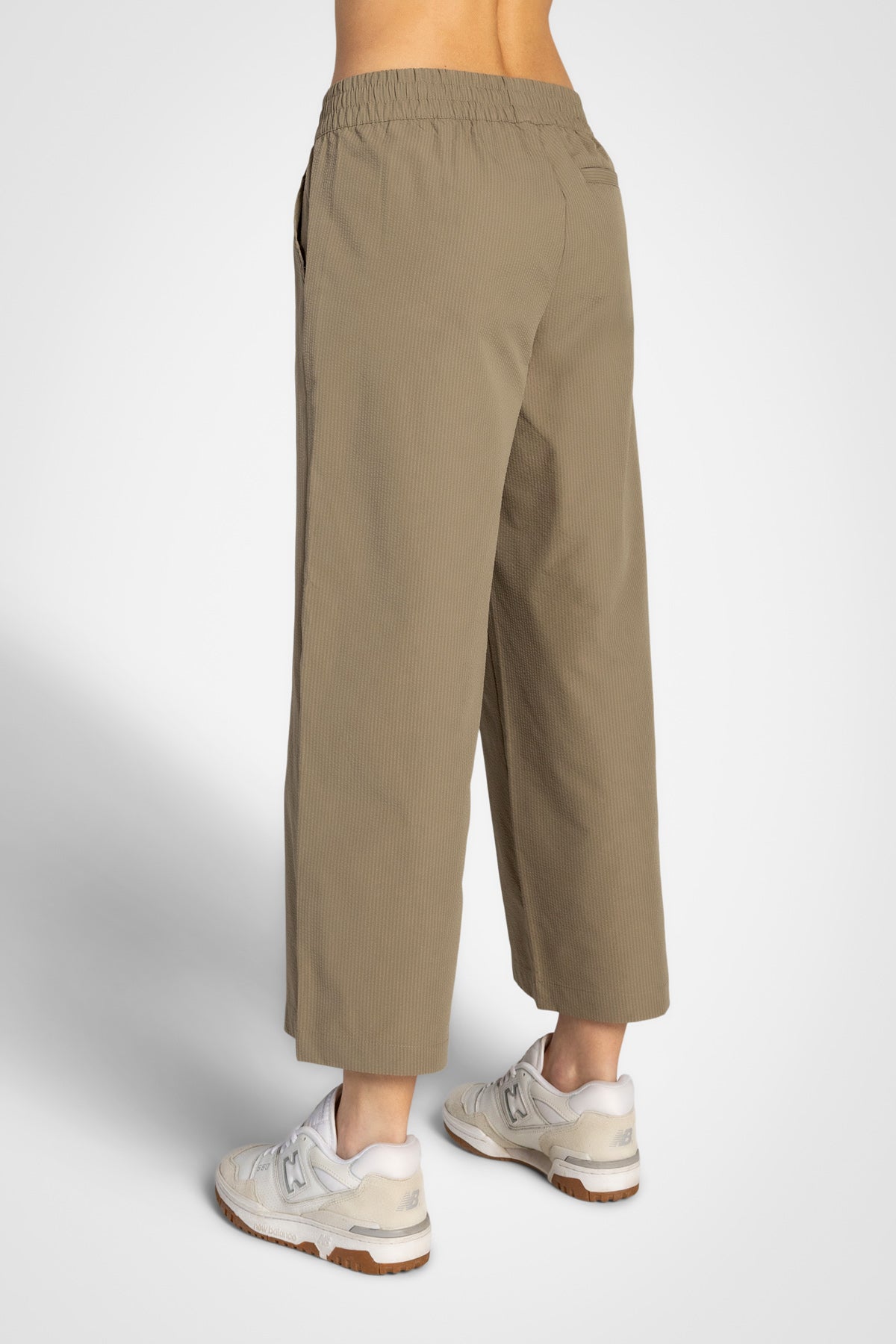 Pantalon court large en seersucker