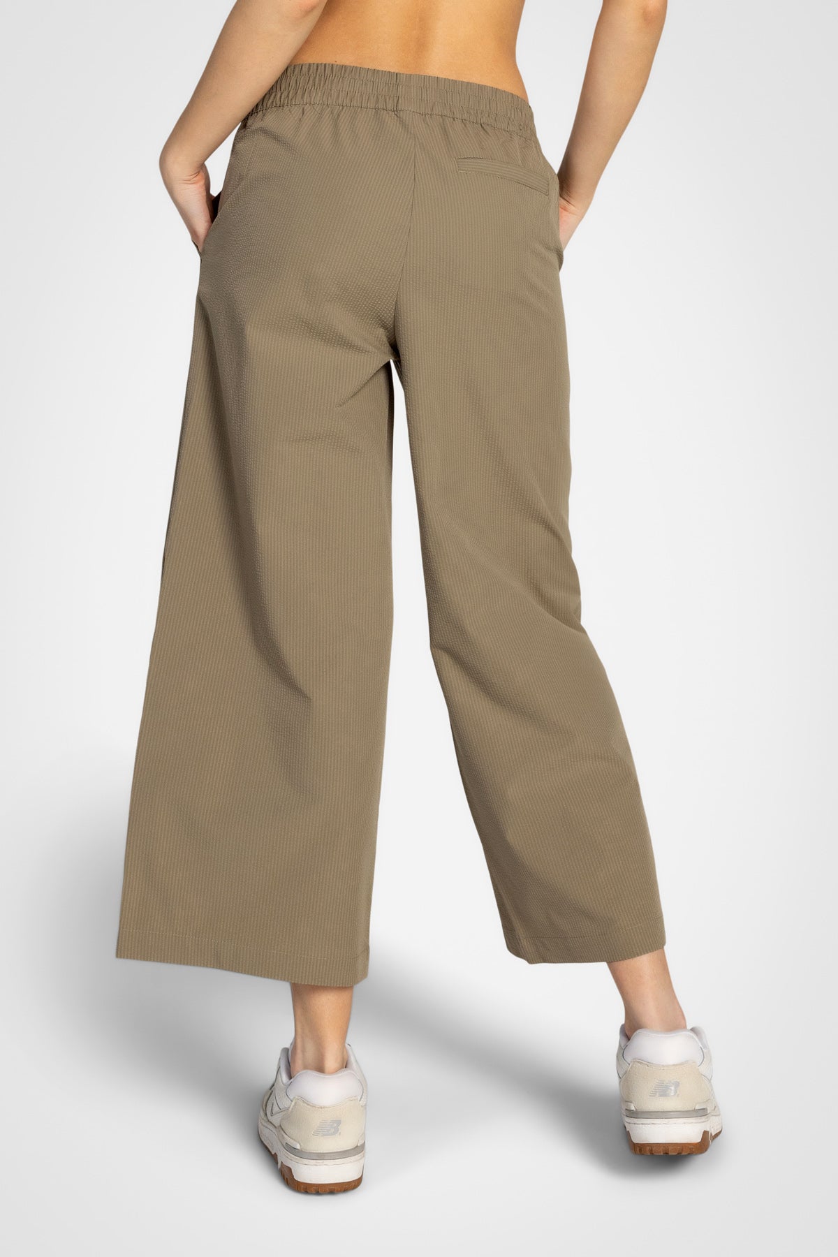 Pantalon court large en seersucker