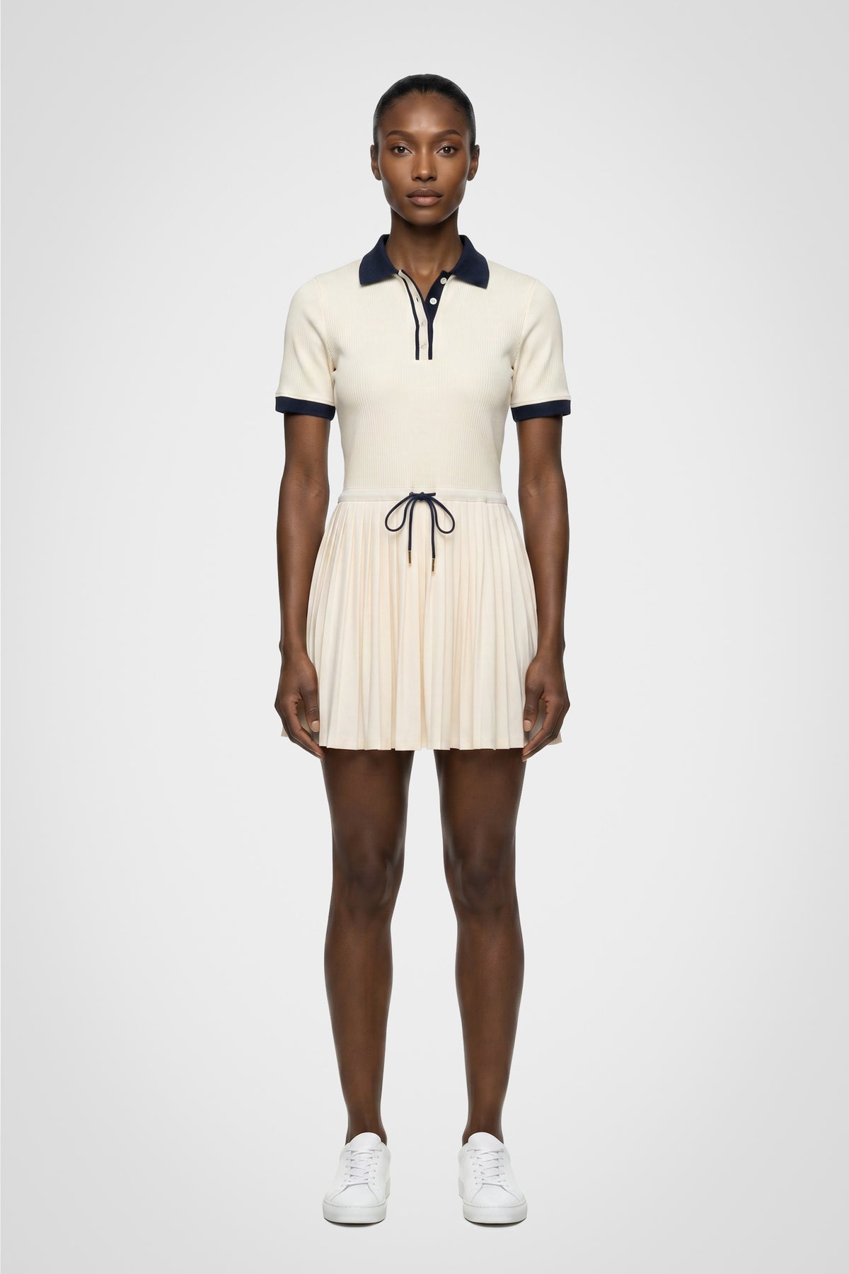 Courtline Pleated Polo Dress