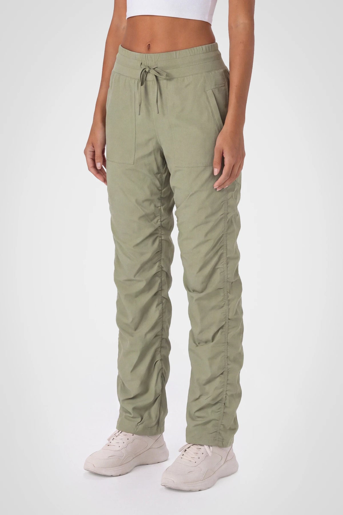 Women’s Silver Sage Adventurous Pant, rear studio view showing the relaxed fit through the seat and ankle.