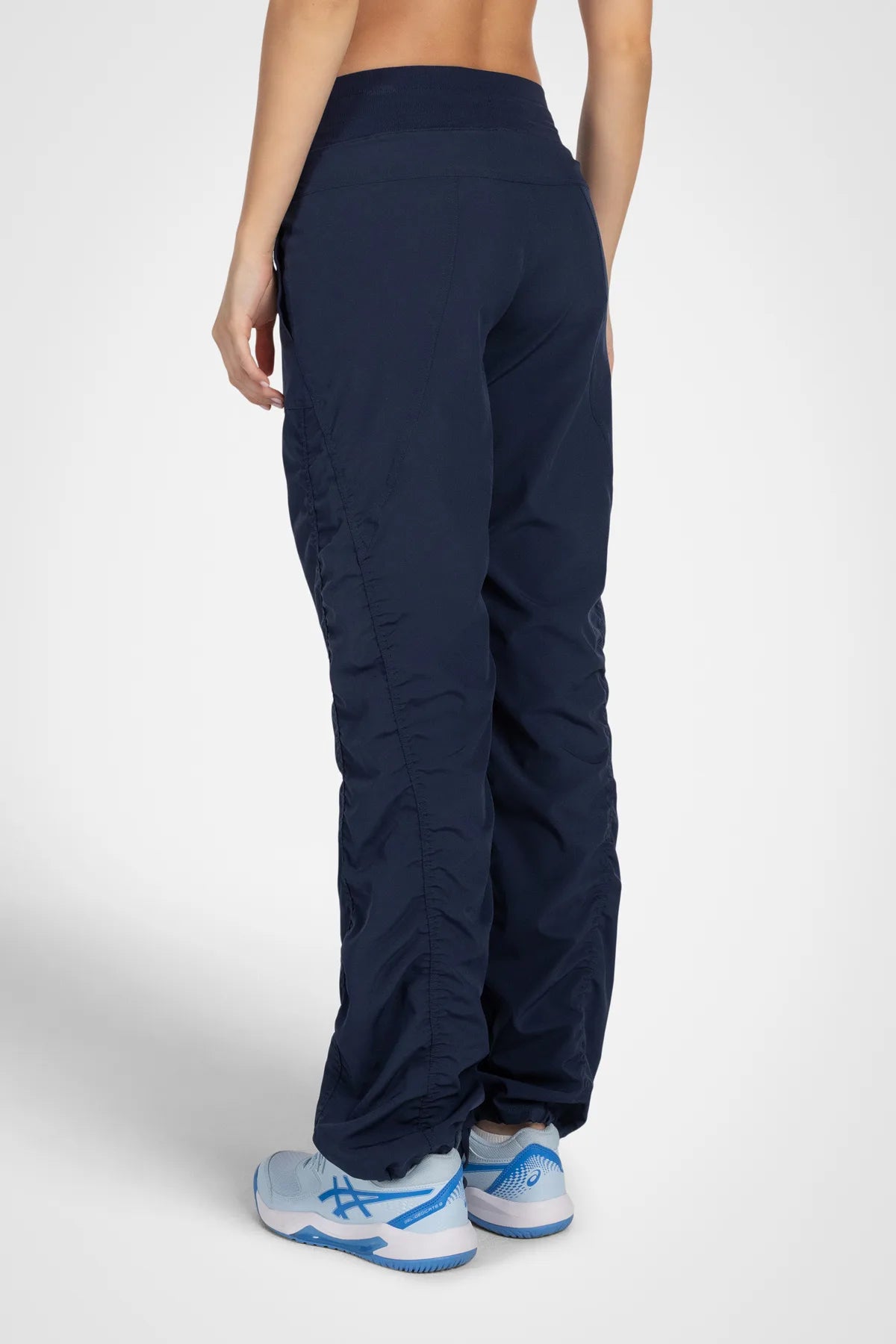 Women’s Mood Indigo Adventurous Pant, full-body studio pose showing the relaxed fit from waist to ankle.