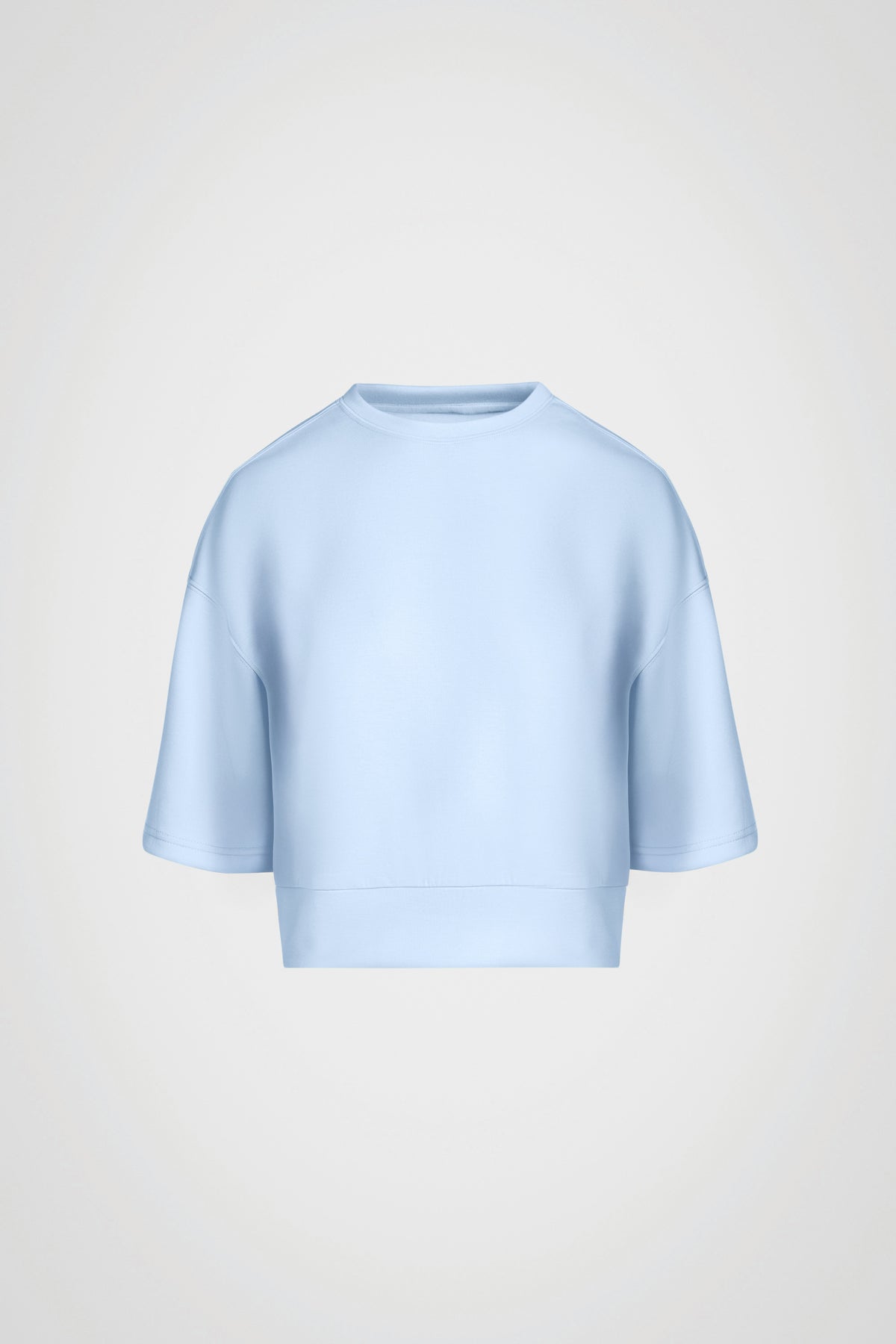 Haut à manches courtes et col rond en tricot extensible
