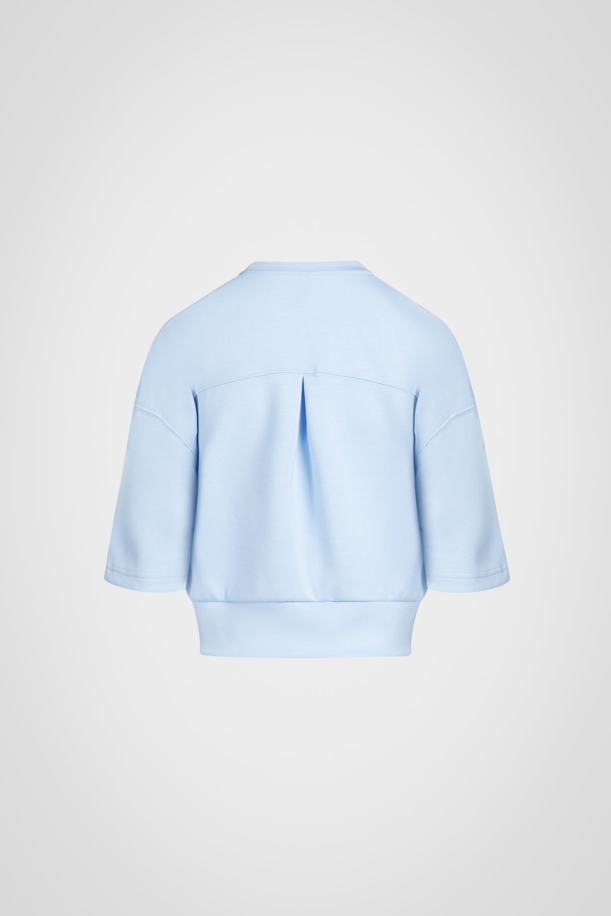 Haut à manches courtes et col rond en tricot extensible