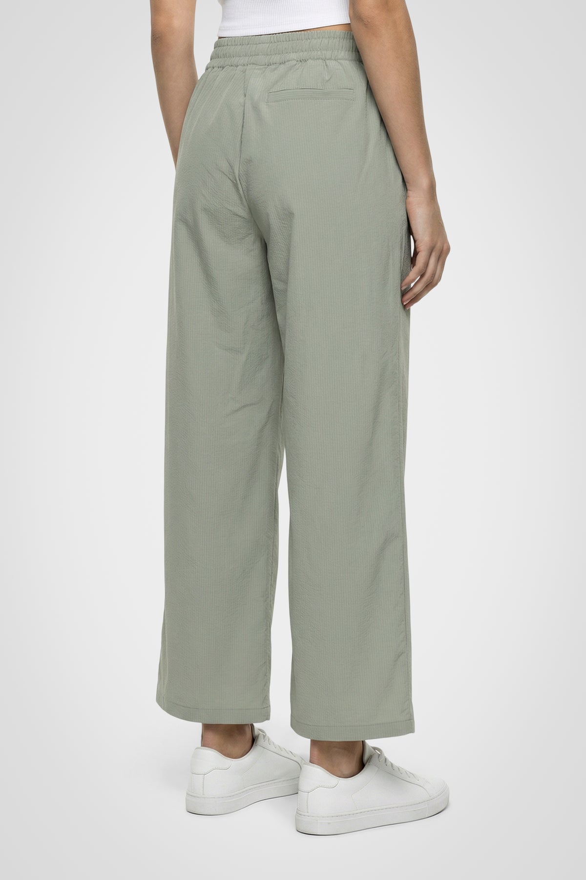 Pantalon court large en seersucker