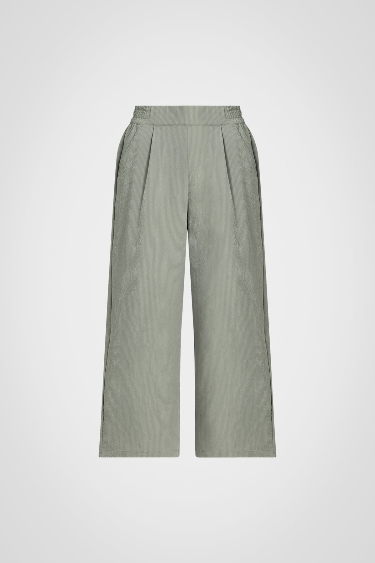 Pantalon court large en seersucker