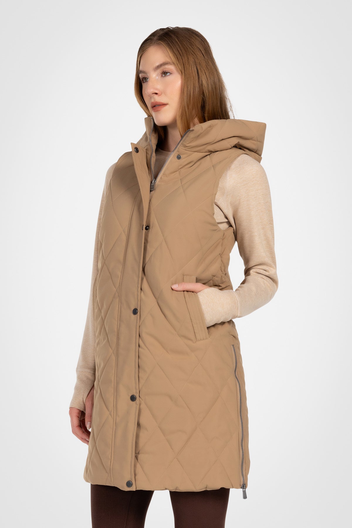 Diamond Long Puffer Vest