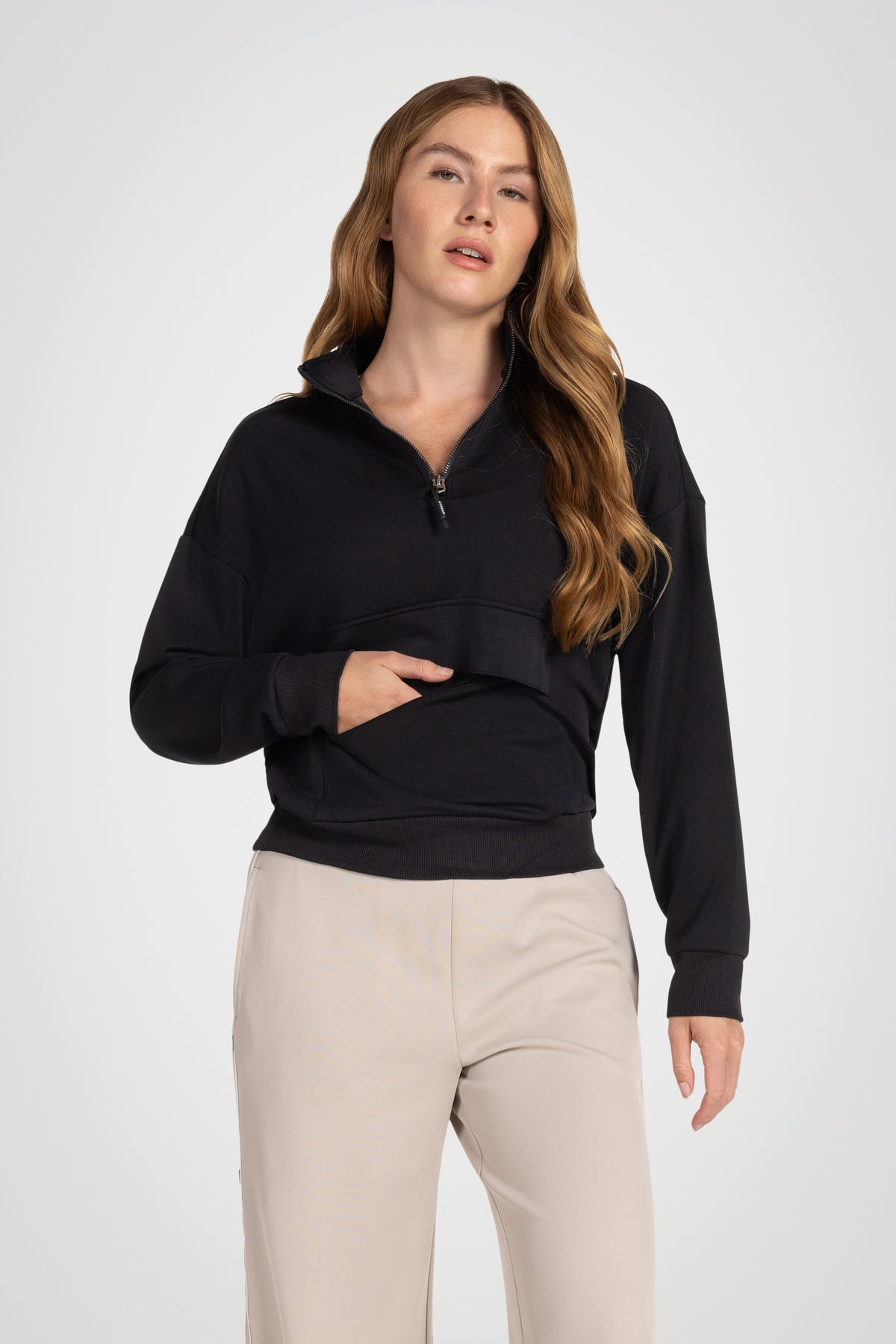 Sanded Modal Mock Neck Pullover