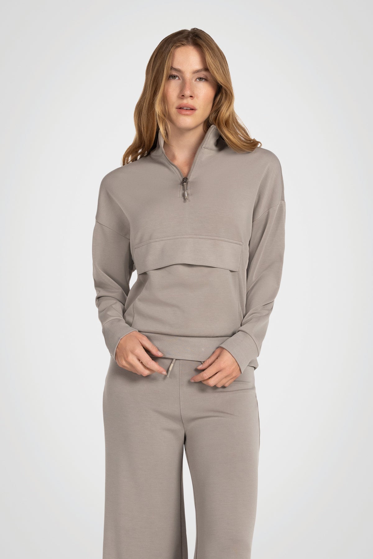 Sanded Modal Mock Neck Pullover