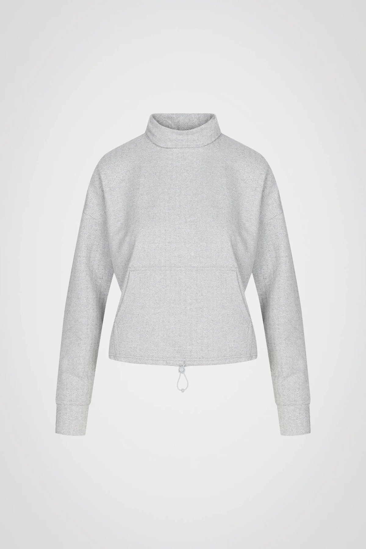 Cozy Herringbone Mock Neck Pullover