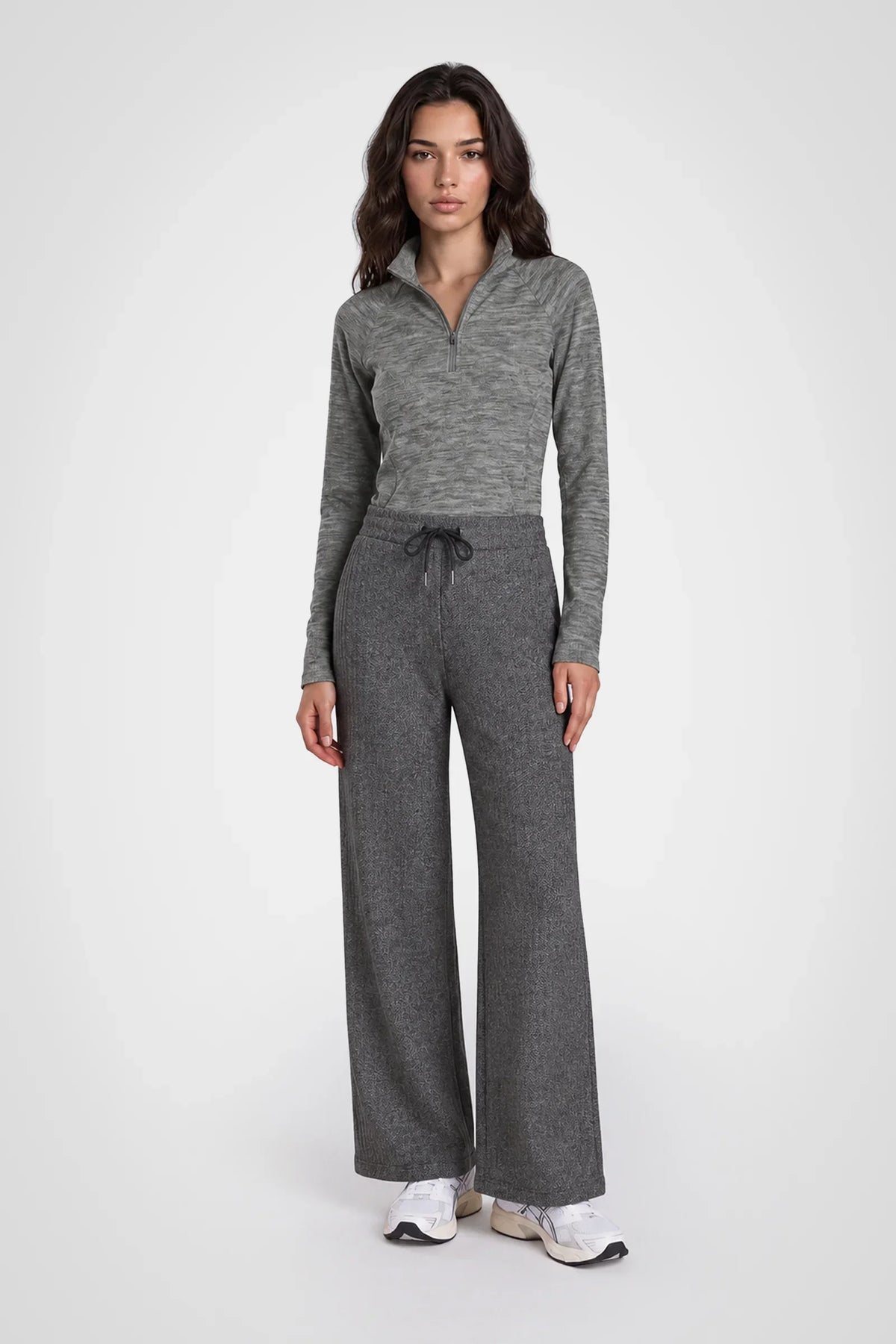 Cozy Herringbone Wide Leg Pant
