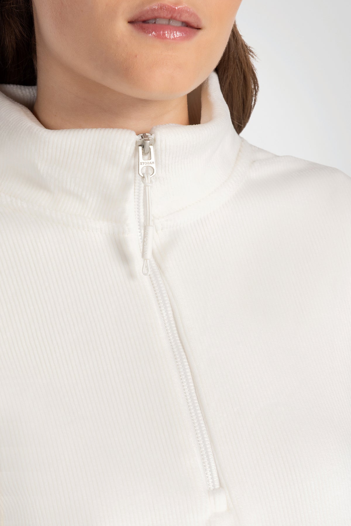 Rib Velour Quarter Zip Pullover
