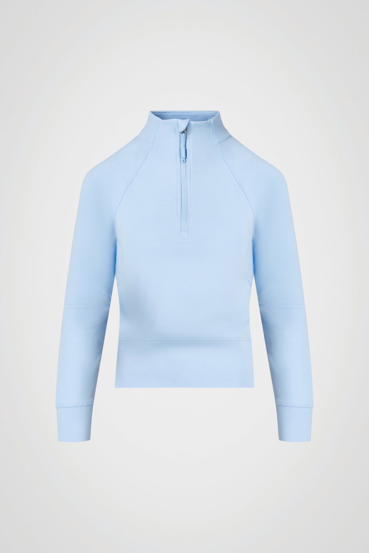 Haut à manches longues et demi-zip en tricot extensible à col montant