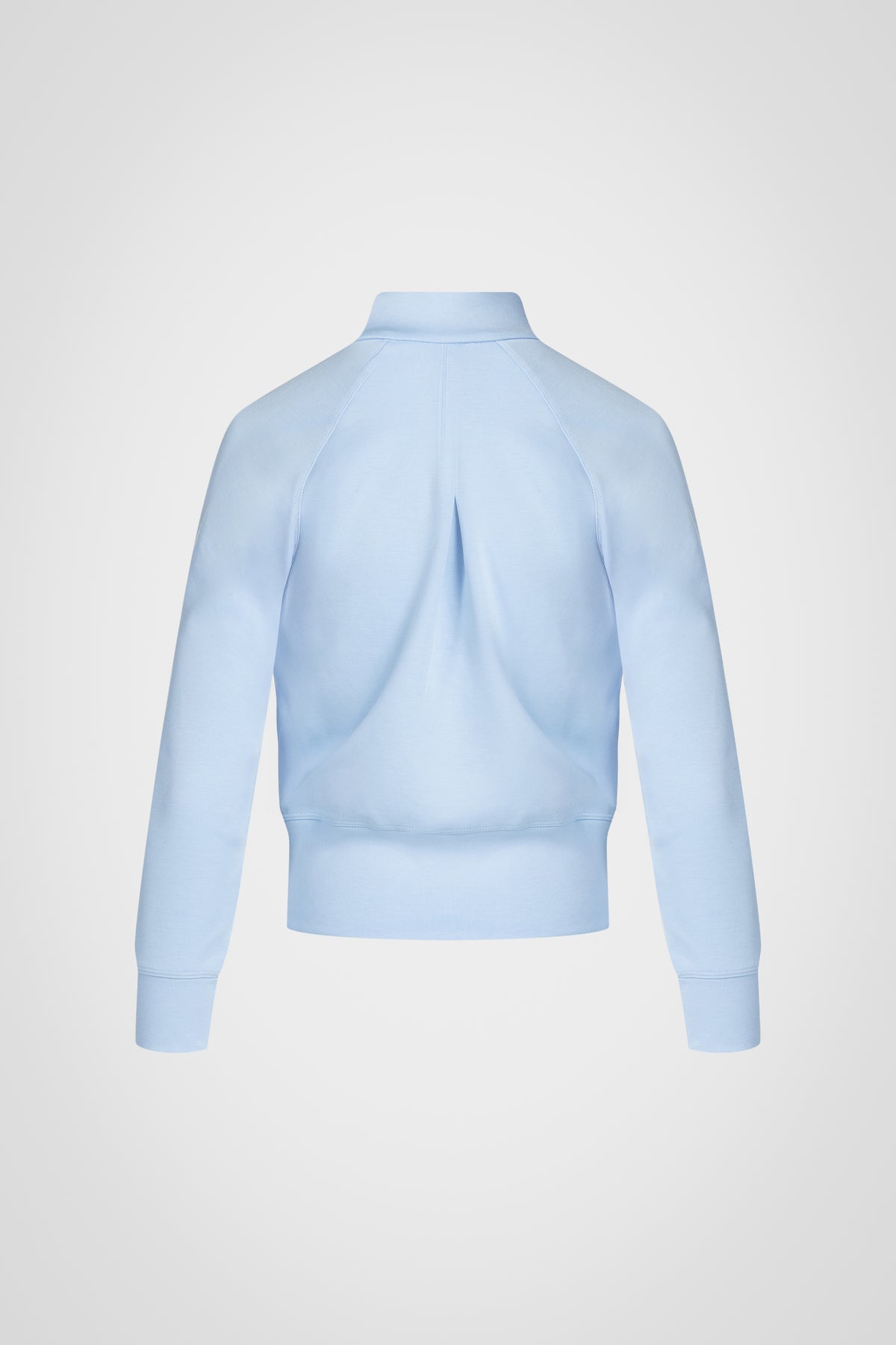Haut à manches longues et demi-zip en tricot extensible à col montant