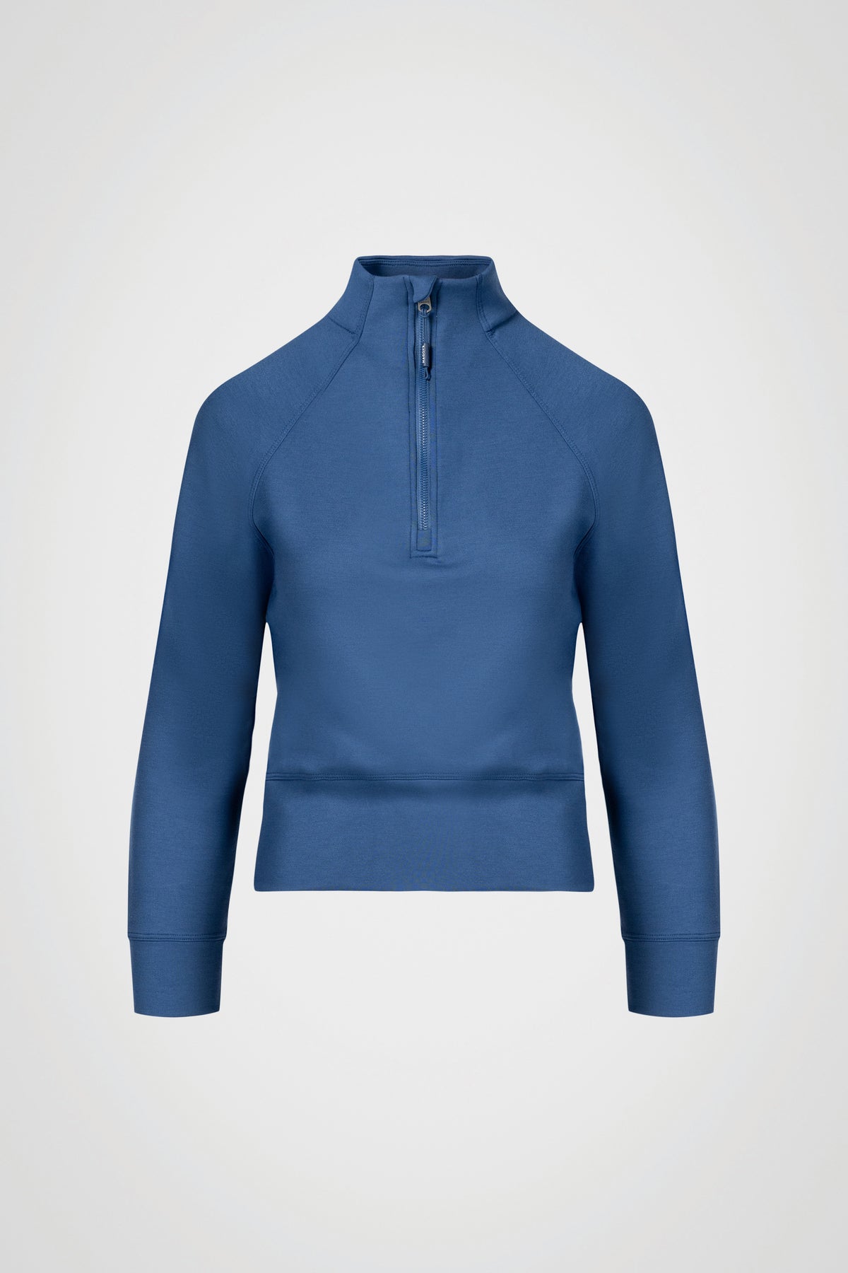 Haut à manches longues et demi-zip en tricot extensible à col montant