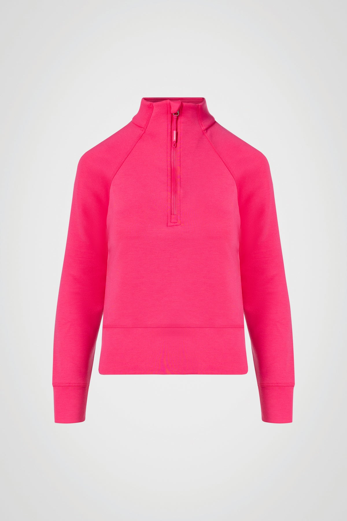 Haut à manches longues et demi-zip en tricot extensible à col montant