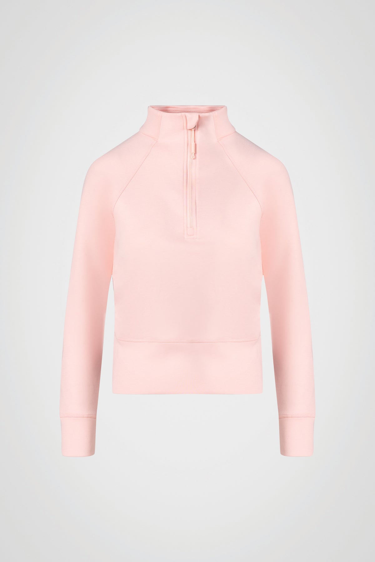 Haut à manches longues et demi-zip en tricot extensible à col montant