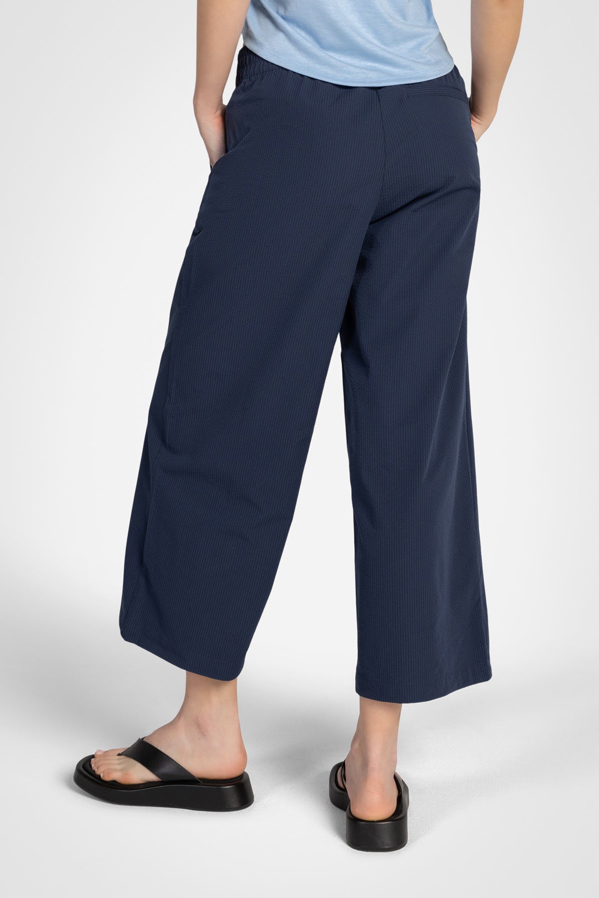 Pantalon court large en seersucker