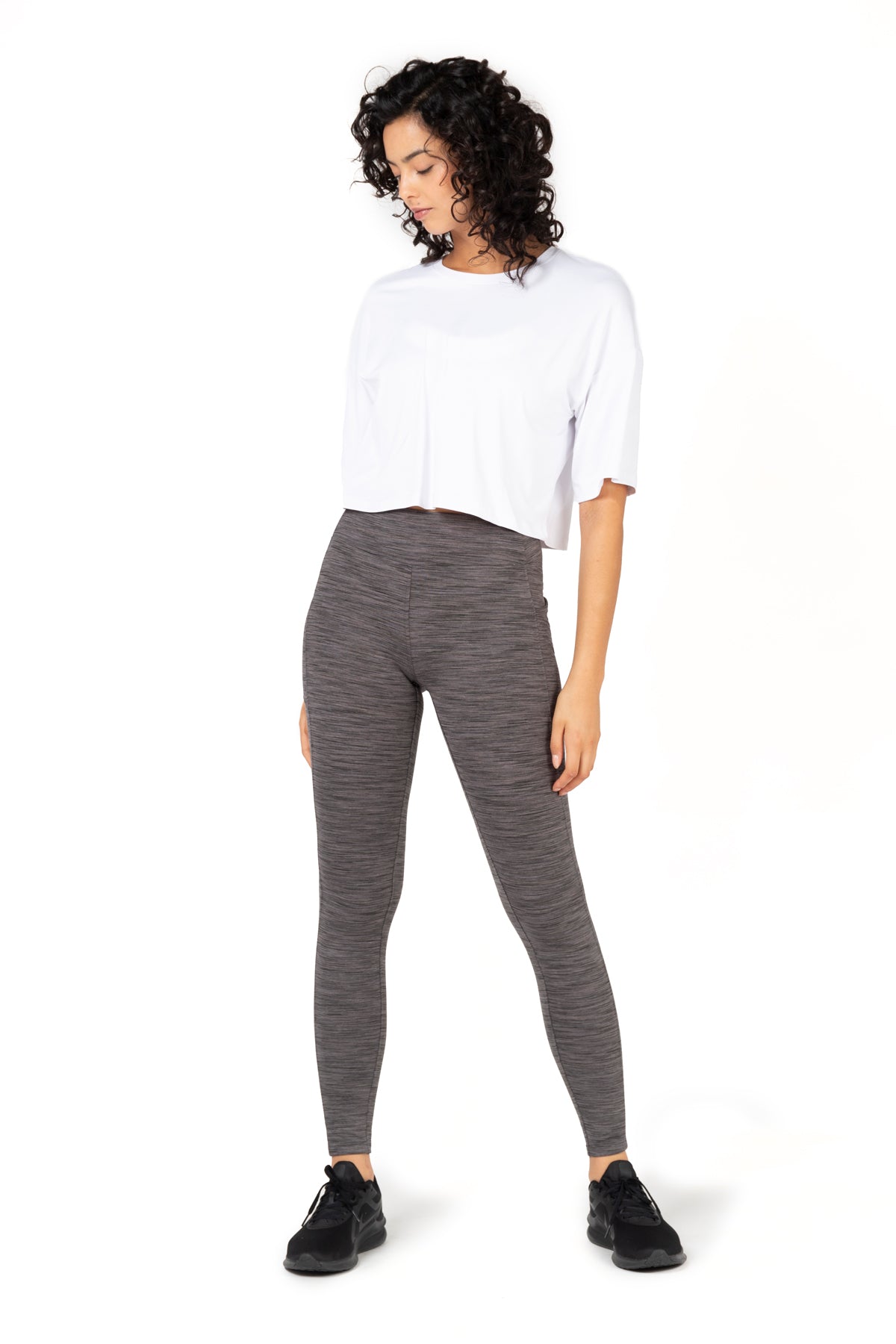 Legging double brossé taille haute Space Dye